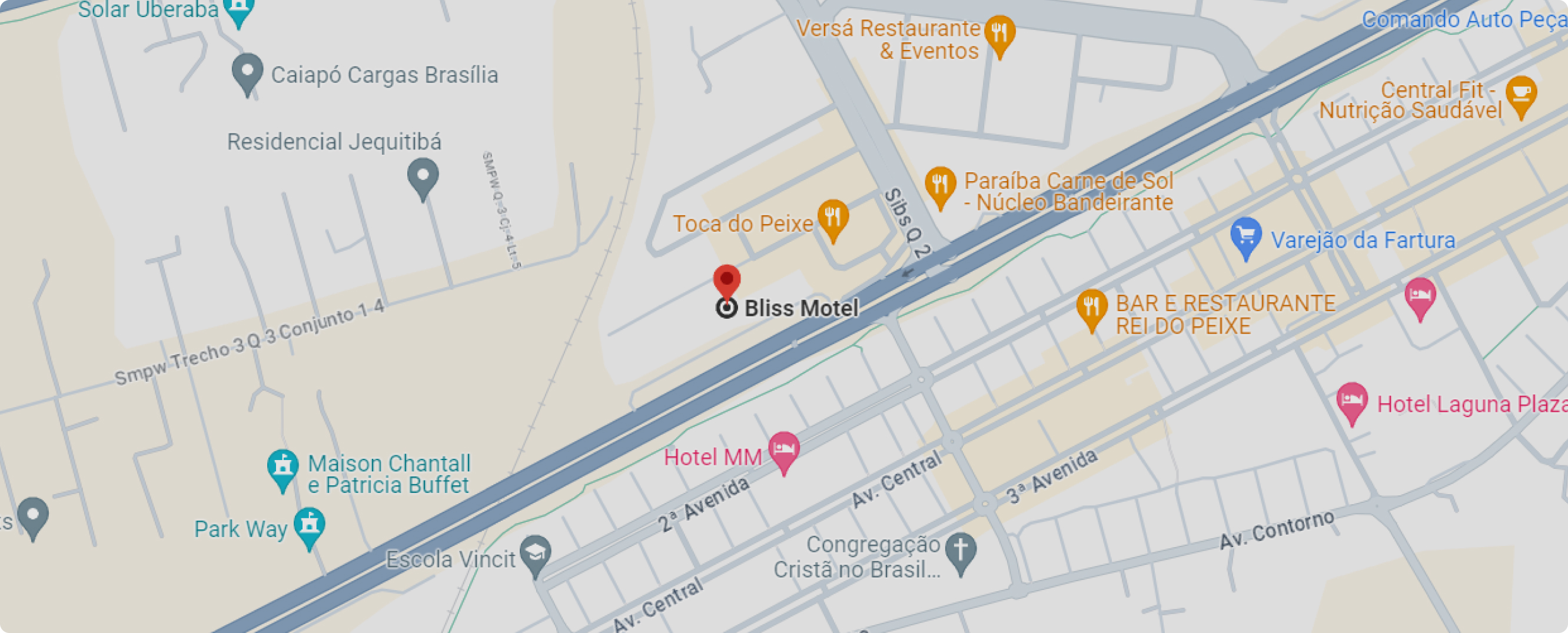 mapa da localização do motel